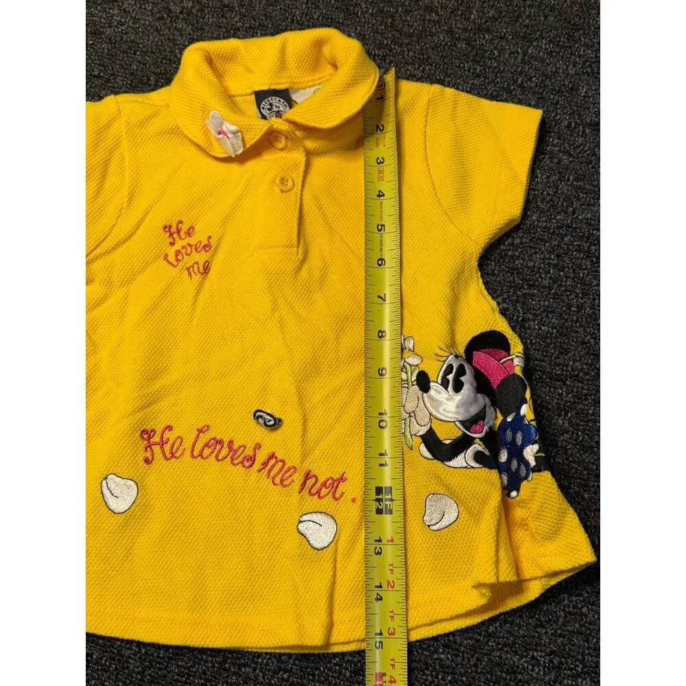 VTG Mickey & Co Girls 3T Polo Shirt Yellow Floral Shorts Set Matching Casualwear